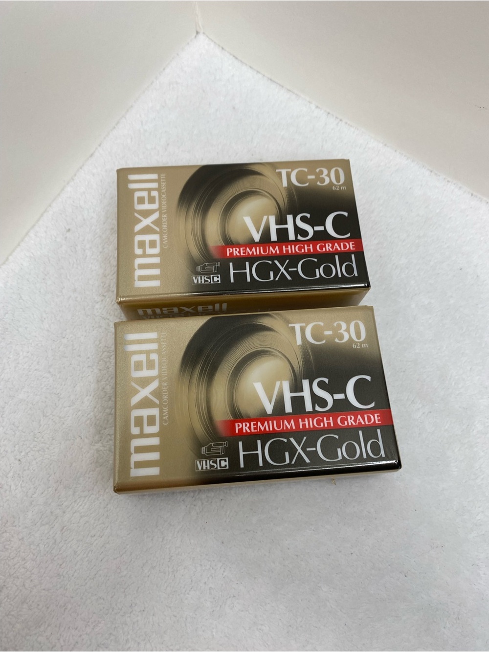 Maxwell TC-30 VHS-C Premium High Grade HGX-Gold Camcorder Video Cassette 2 Tapes